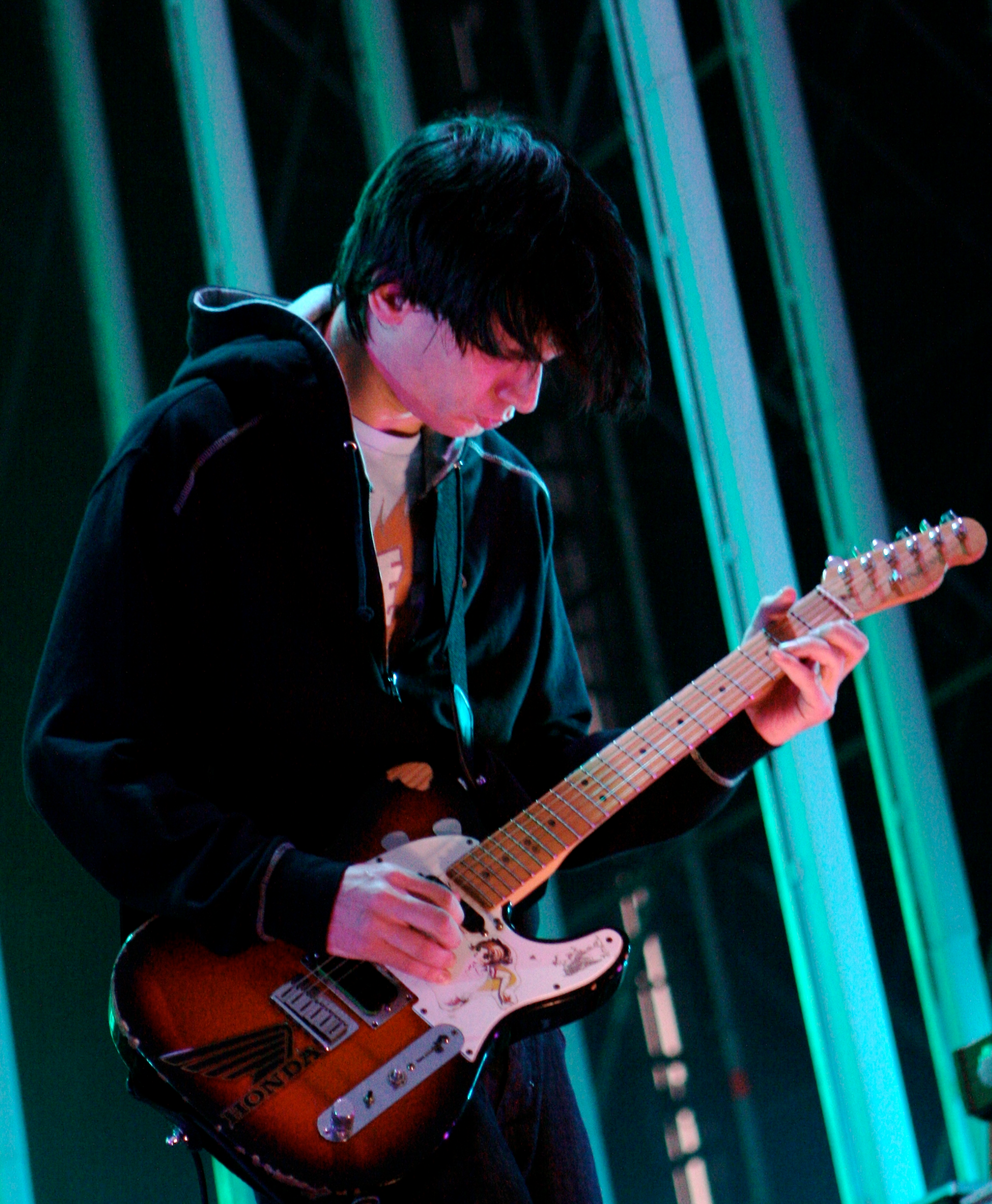 Jonny Greenwood playing a Fender Telecaster Plus